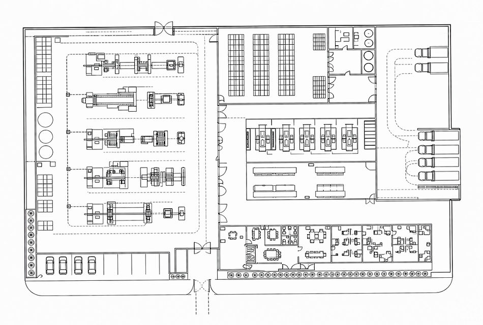 Planta e layout industrial